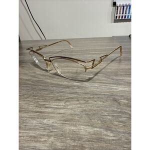 New CAZAL 296 695 54mm Gold Half-Rim Eyeglasses Frames Germany Unisex
